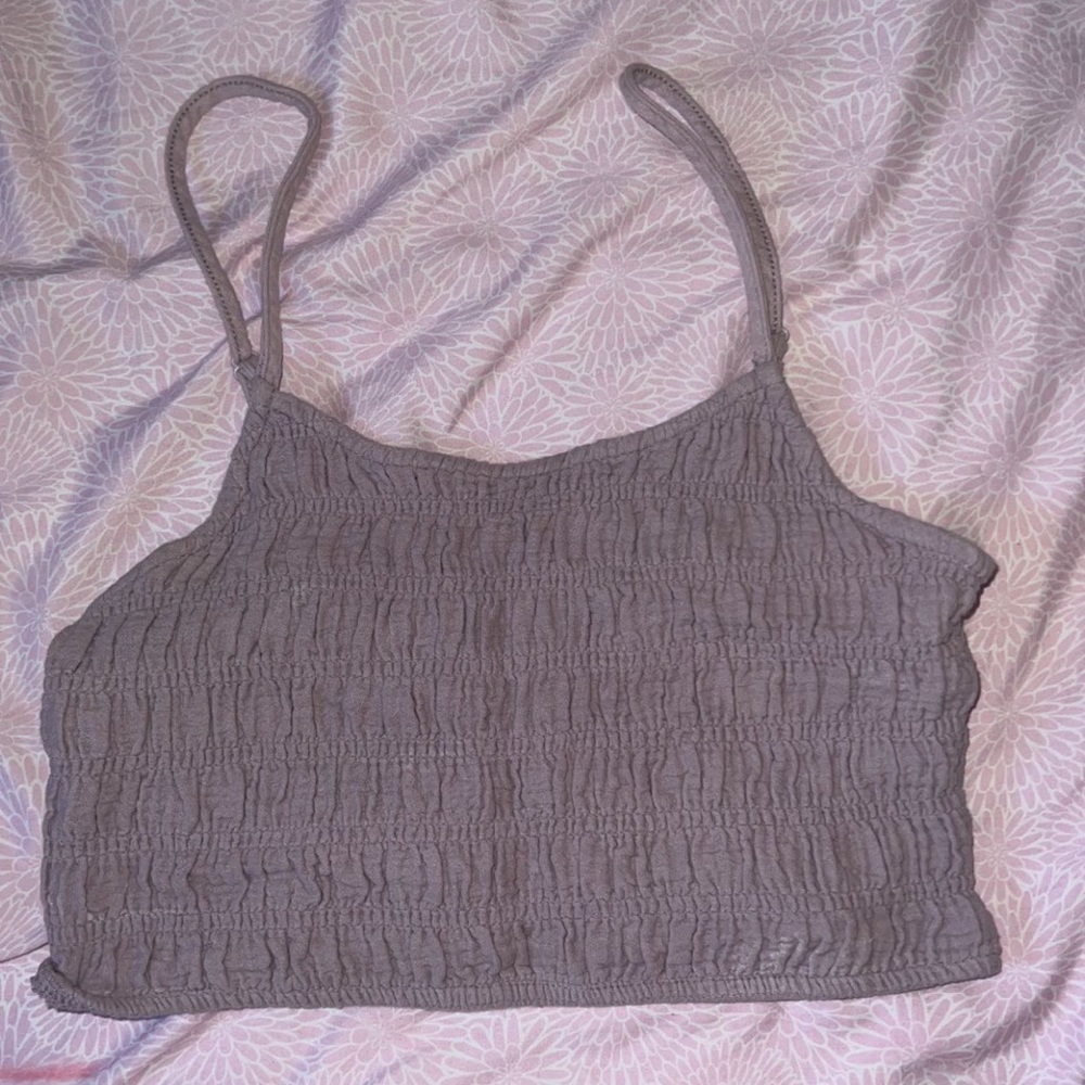 Patterned Purple Cropped Top